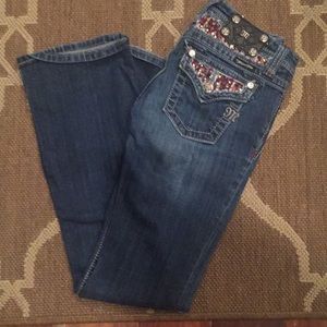 Miss Me girls jeans bling size 14 boot cut
